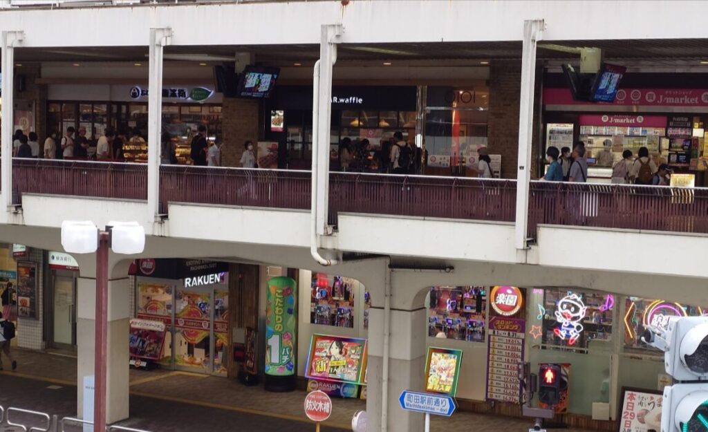 マルイ町田前ペデストリアンデッキ カナが街を漂う多くの場面